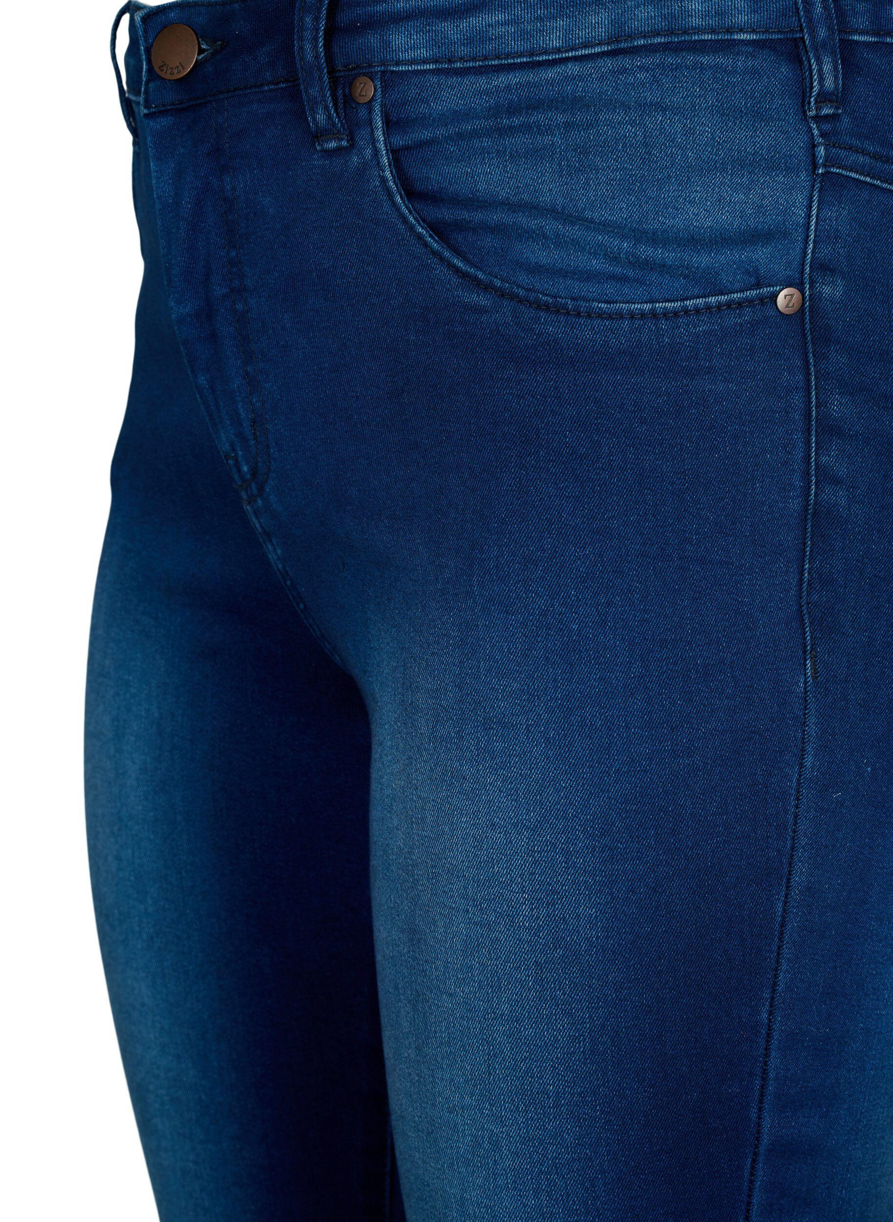 Zizzi Super slim Amy jeans med h&ouml;g midja, Blue Denim, Packshot image number 2