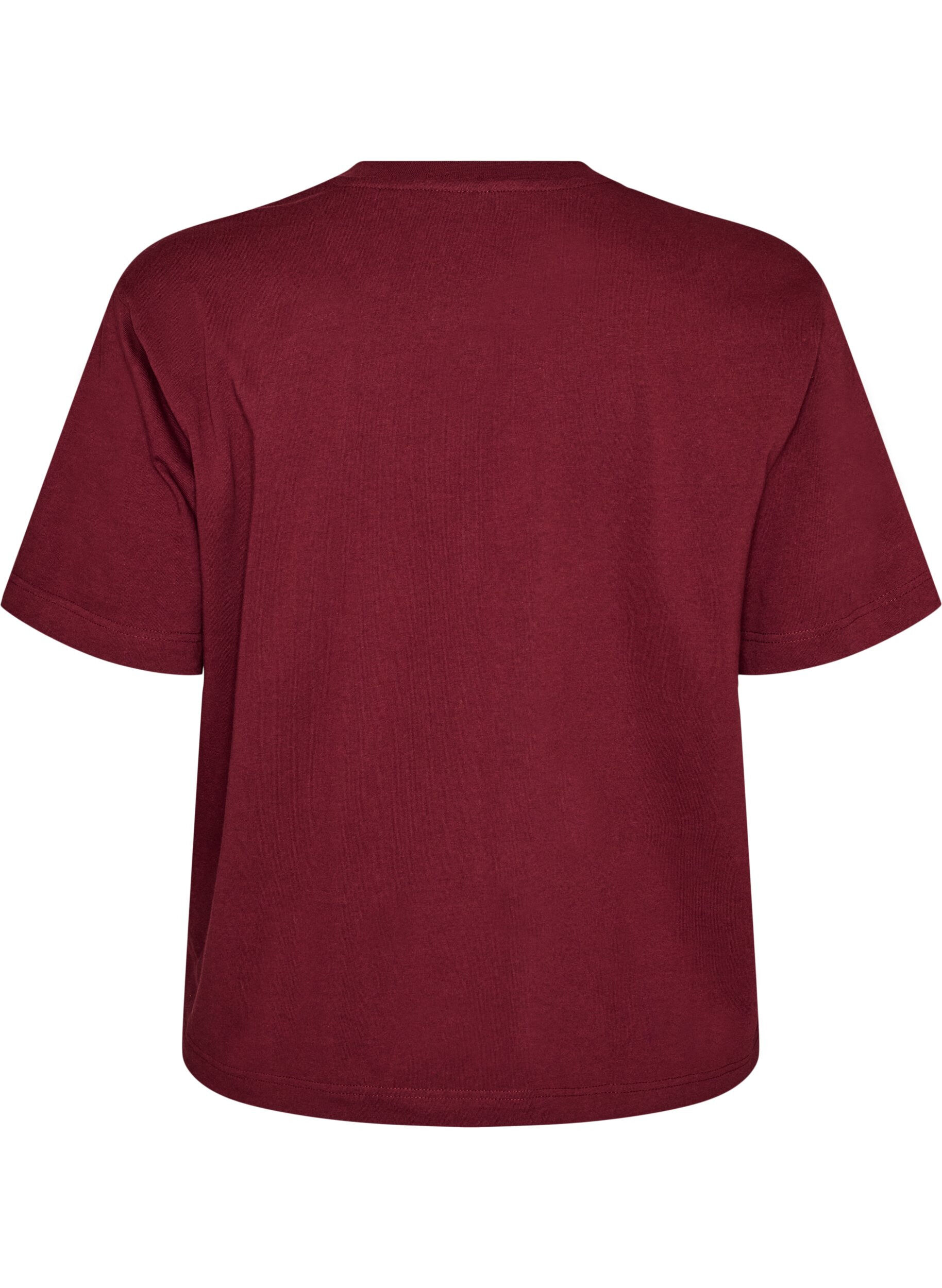 ZizziBoxig t-shirt i bomull, R&ouml;d, Packshot image number 1