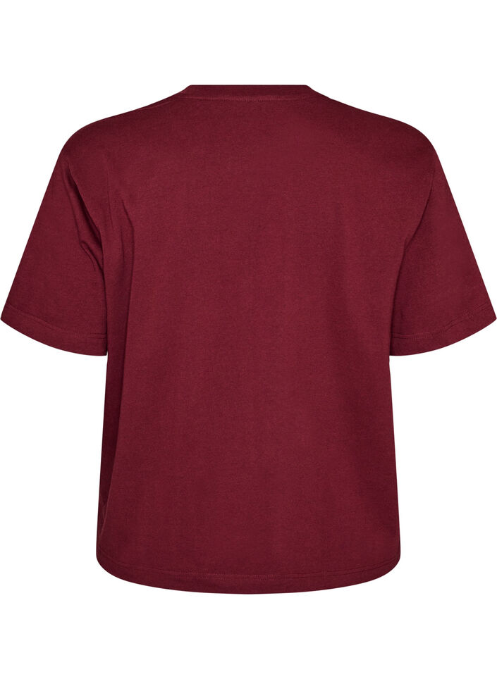 Boxig t-shirt i bomull, R&ouml;d, Packshot image number 1