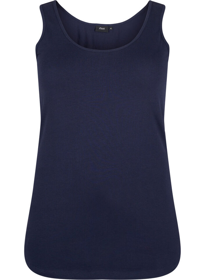 Solid f&auml;rg bas topp i bomull, Bl&aring;, Packshot image number 0