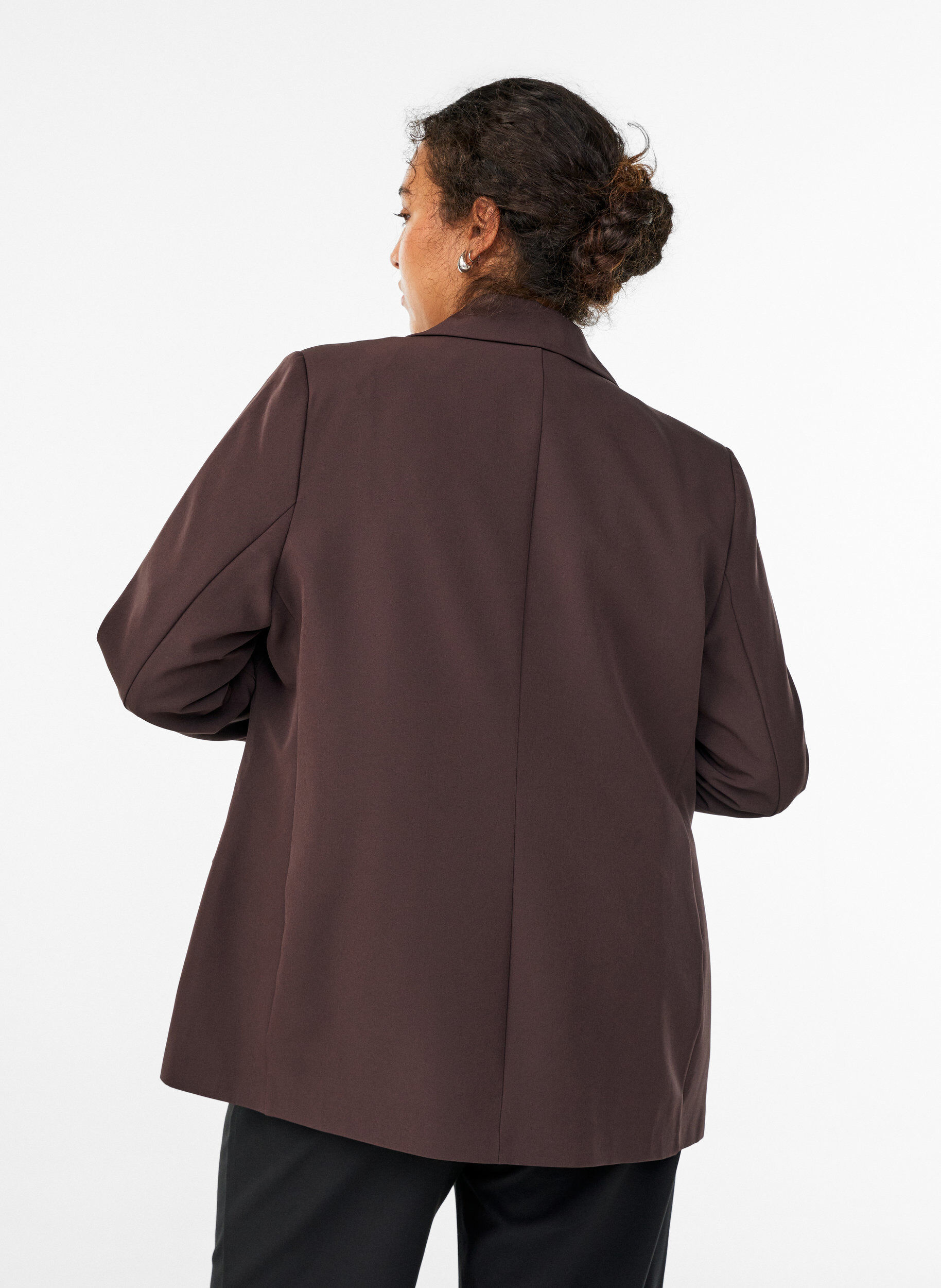 ZizziKlassisk blazer med kn&auml;ppning, Brun, Model image number 2