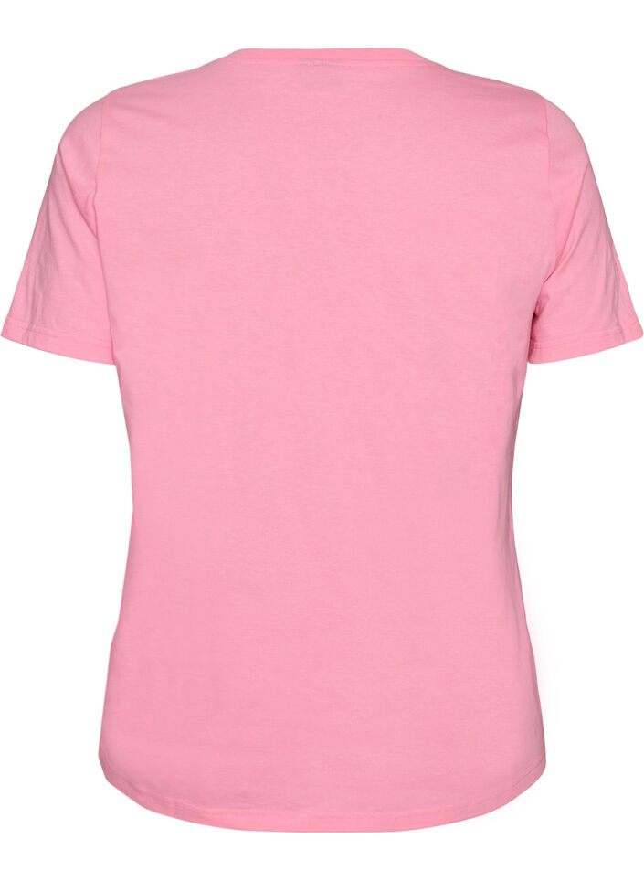 T-shirt i ekologisk bomull med tomat-tryck, Rosa, Packshot image number 1