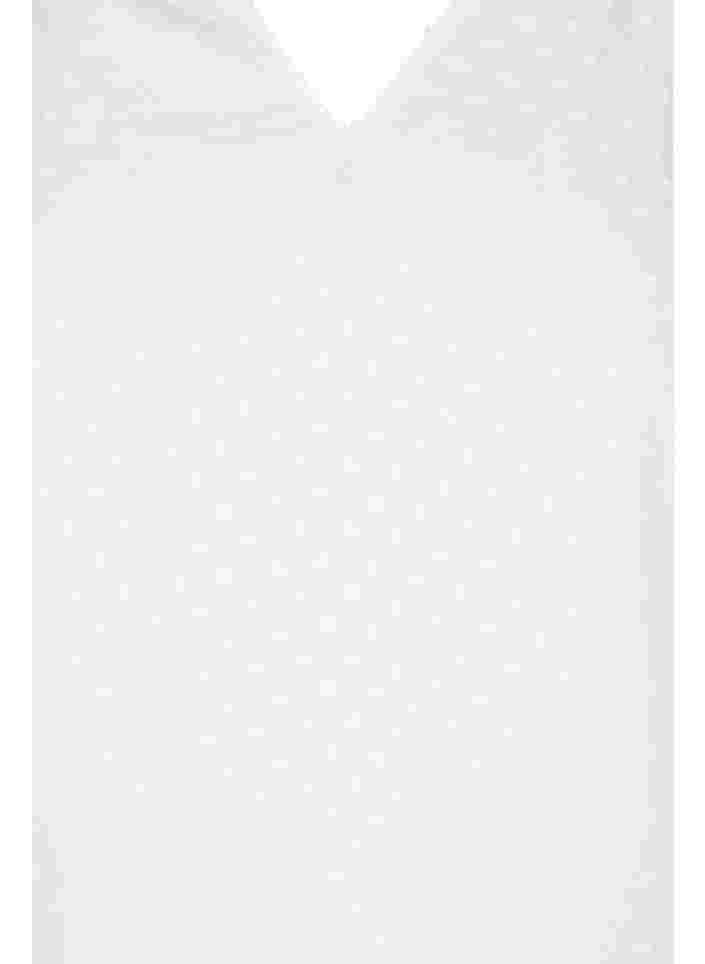 Långärmad blus med smock- och volangdetaljer, Bright White, Packshot image number 2