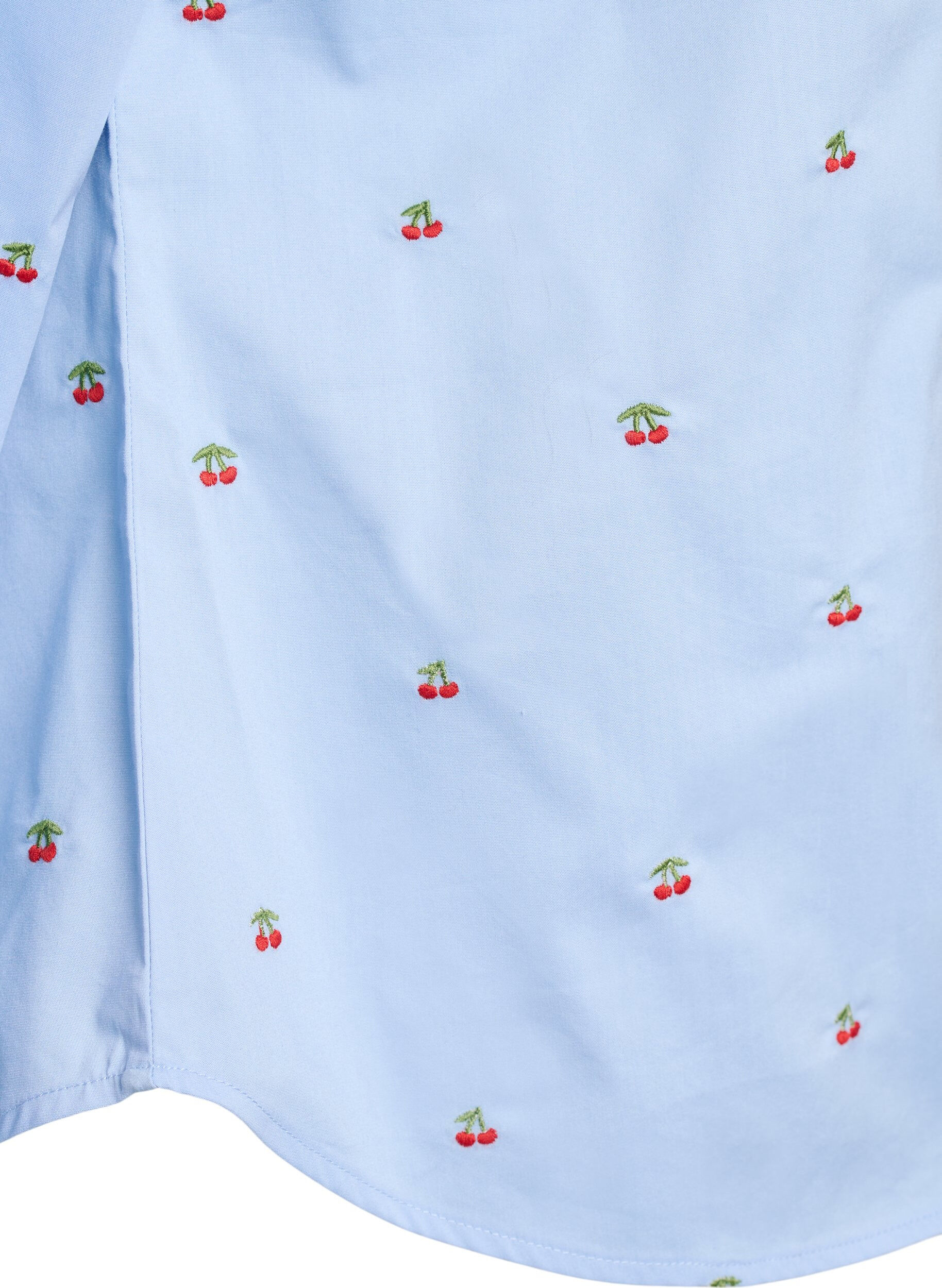 ZizziSkjorta med broderade k&ouml;rsb&auml;r, Bl&aring;, Packshot image number 3