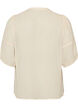 Blus i seersucker med knytband, Beige, Packshot image number 1