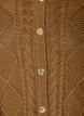 Kabelstickad cardigan med dekorativa knappar, Brun, Packshot image number 2