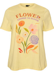 T-shirt i bomull med tryck, Gul