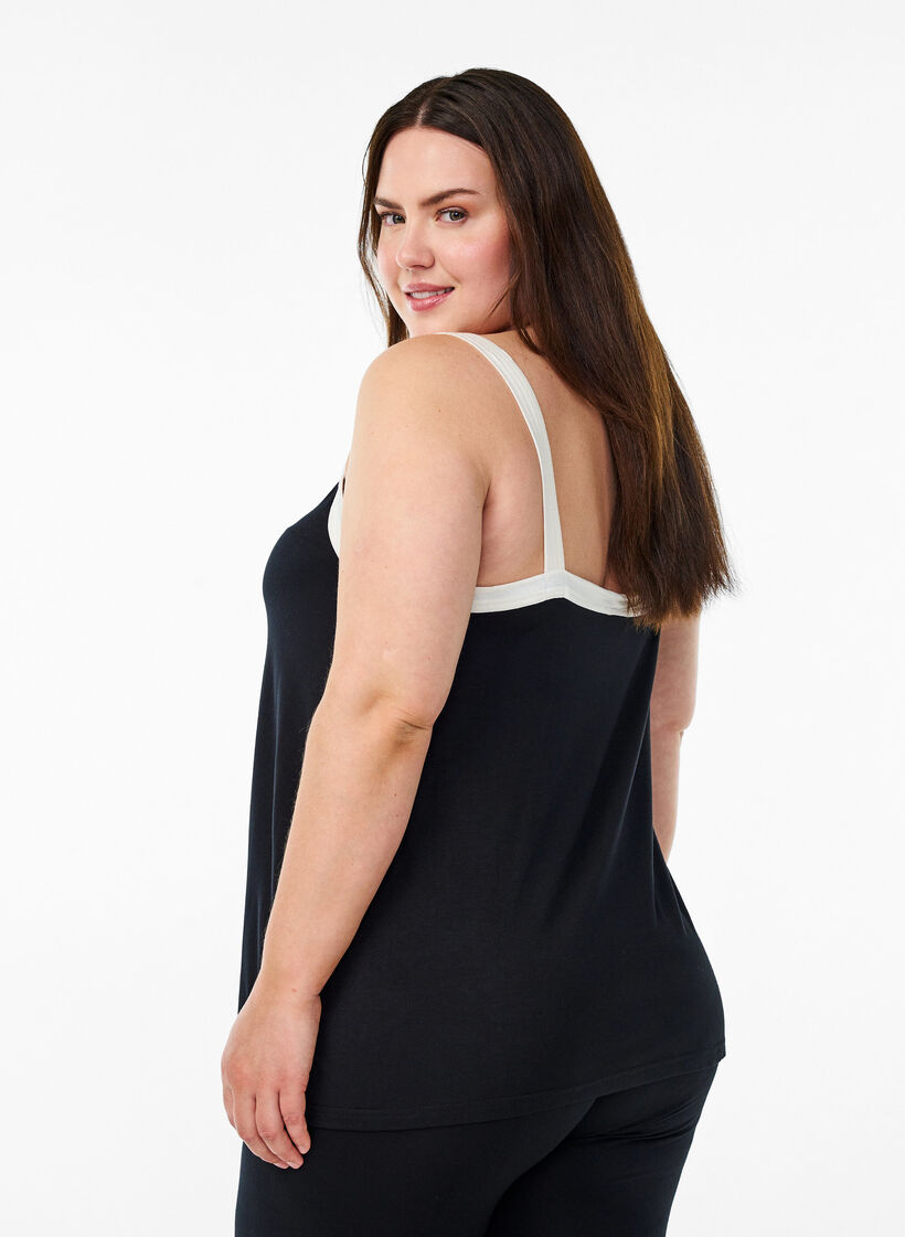 Nattlinne med band och v-ringning, Svart, Model image number 2