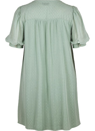Klänning med korta ärmar och knappar, Chinois Green, Packshot image number 1