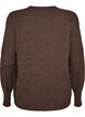 Stickad blus med rund halsringning, Brun, Packshot image number 1