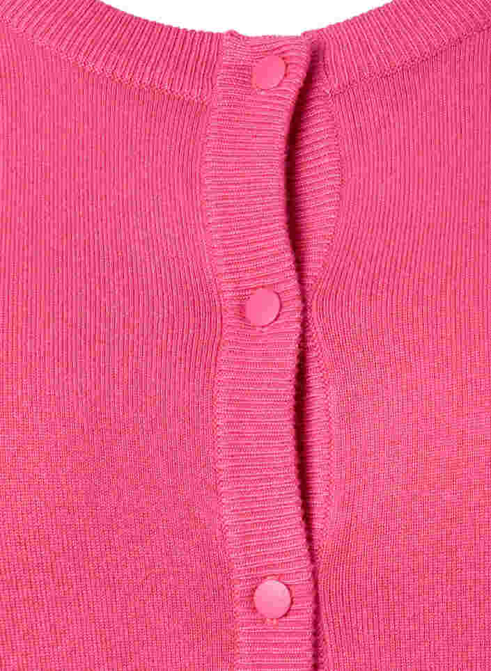 Ribbad kofta med knappar, Hot Pink, Packshot image number 2