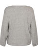 Blus i jersey med ribbad textur och v-ringning, Gr&aring;, Packshot image number 1
