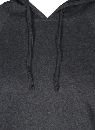 Sweatshirt med justerbar nederdel, Black Mel., Packshot image number 2