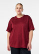 T-shirt med strass och rund hals, M&ouml;rk Bordeaux, Model image number 0
