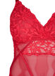 Body i spets med mesh, Rhythmic Red, Packshot image number 2