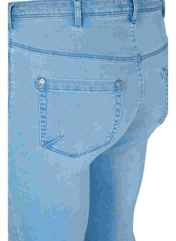 Cropped Amy jeans med blixtlås, Light blue denim, Packshot image number 3