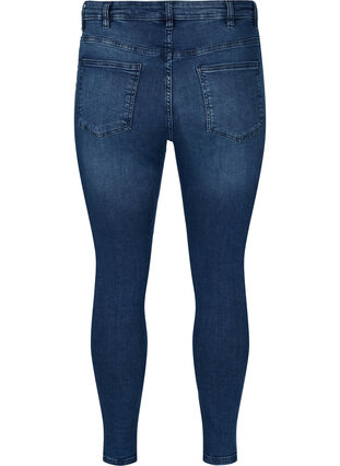 Kampanjvara – Croppade Amy jeans med slits, Blue denim, Packshot image number 1