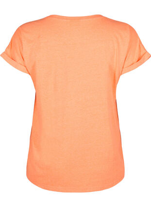 Neonfärgad bomulls t-shirt, Neon Coral, Packshot image number 1