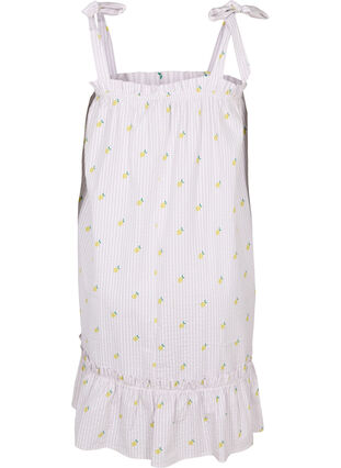 Strandklänning i bomull med knytband, Lemon Print, Packshot image number 1