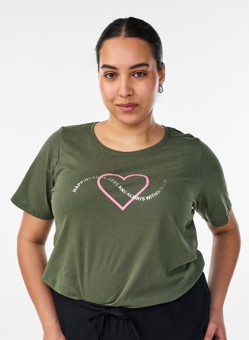 T-shirt med tryck, Gr&ouml;n, Model image number 0