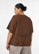 Blus med struktur och knyt i midjan, Brun, Model image number 2