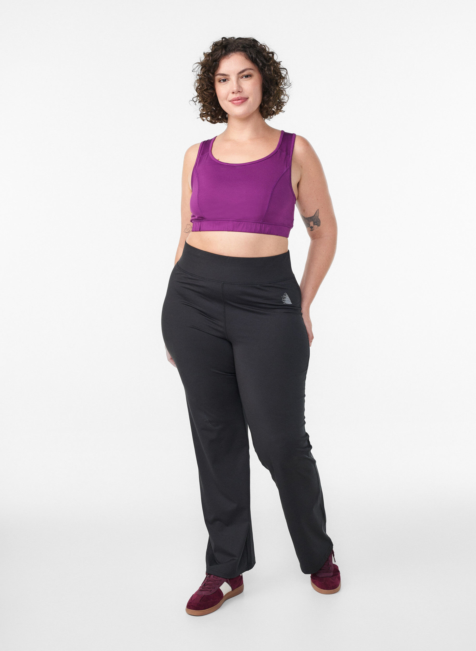 Zizzi Sport-BH med racerback, Lila, Model image number 1