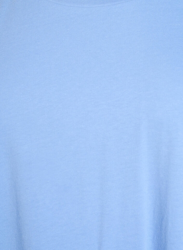 Kort&auml;rmad t-shirt i bomullsblandning, Bl&aring;, Packshot image number 2