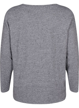 Långärmad tröja med pärlor, Medium Grey Melange, Packshot image number 1