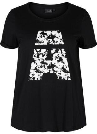  T-shirt till träning med print, Black Big A, Packshot image number 0