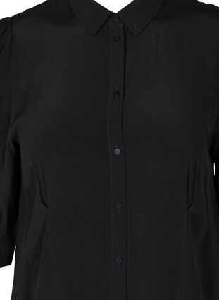 Skjortklänning i viskos, Black, Packshot image number 2
