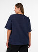 Blus med struktur och glitter, Bl&aring;, Model image number 2