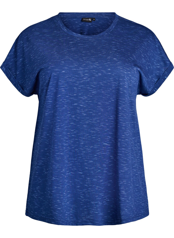 L&ouml;s tr&auml;ningst-shirt med korta &auml;rmar, Bl&aring;, Packshot image number 0