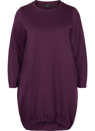 Enfärgad sweatshirtklänning med långa ärmar, Winter Bloom, Packshot image number 0