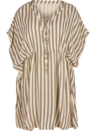 Randig strandklänning i viskos, Sand Striped, Packshot image number 0