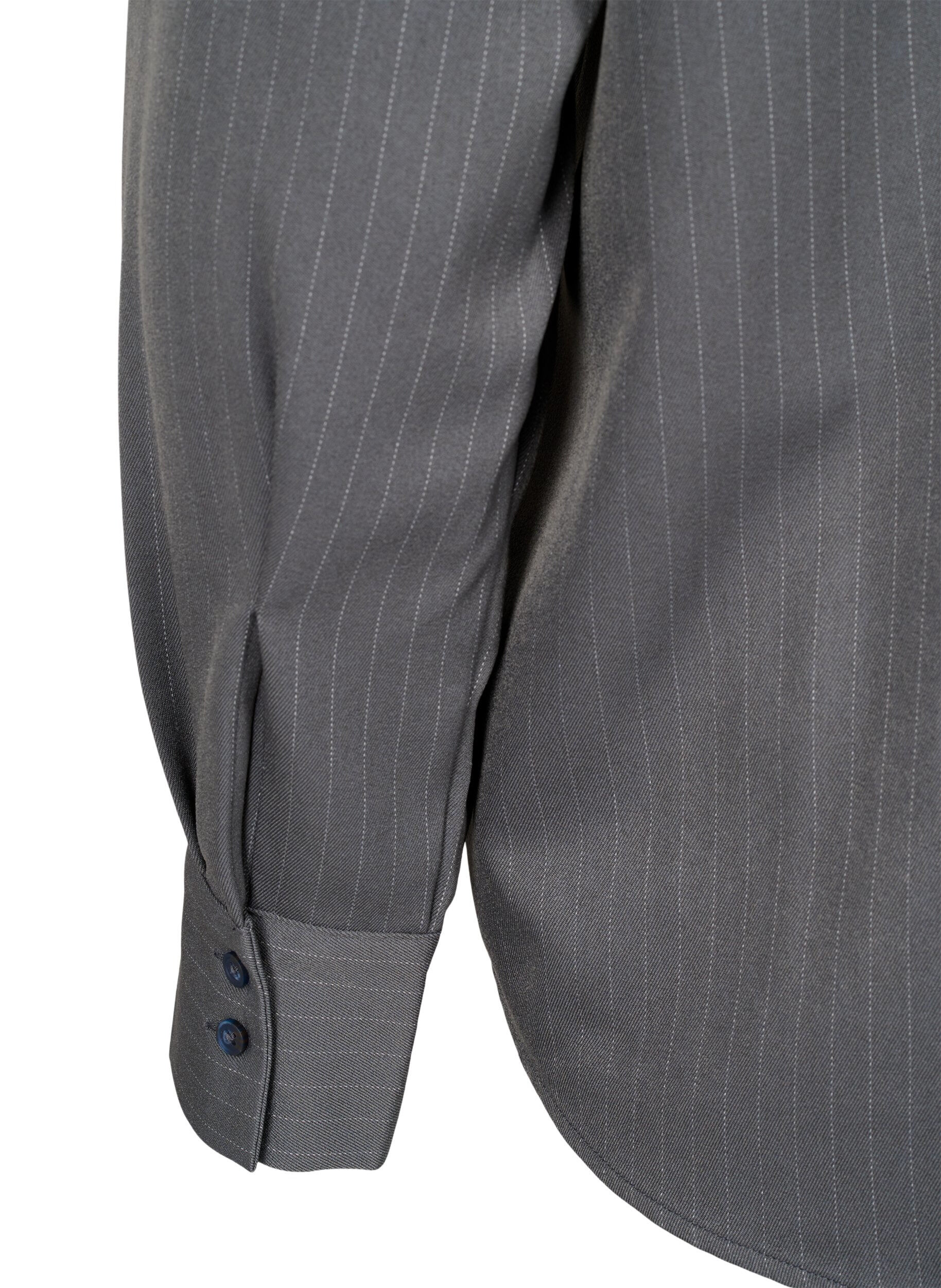 Zizzi Kritstrecksrandig skjorta med krage och br&ouml;stfickor, Dark Shadow Pin St., Packshot image number 4