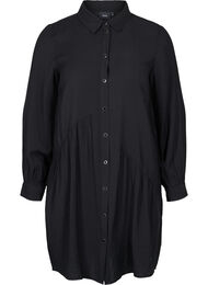 Enfärgad skjortklänning i a-linjeform, Black