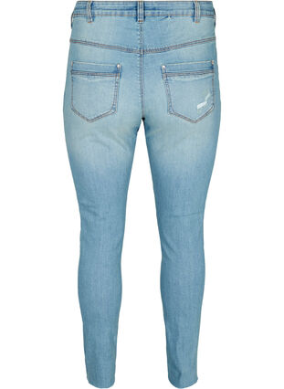 Extra slim Sanna jeans med slitning, Light blue denim, Packshot image number 1