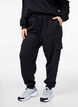Cargobyxor i mjukt sweatmaterial, Black, Model image number 2