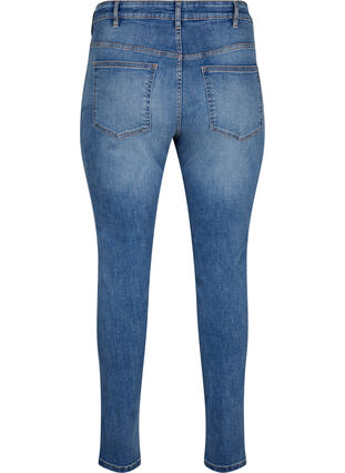 Sanna jeans med supersmal passform och knappstängning, Blue denim, Packshot image number 1