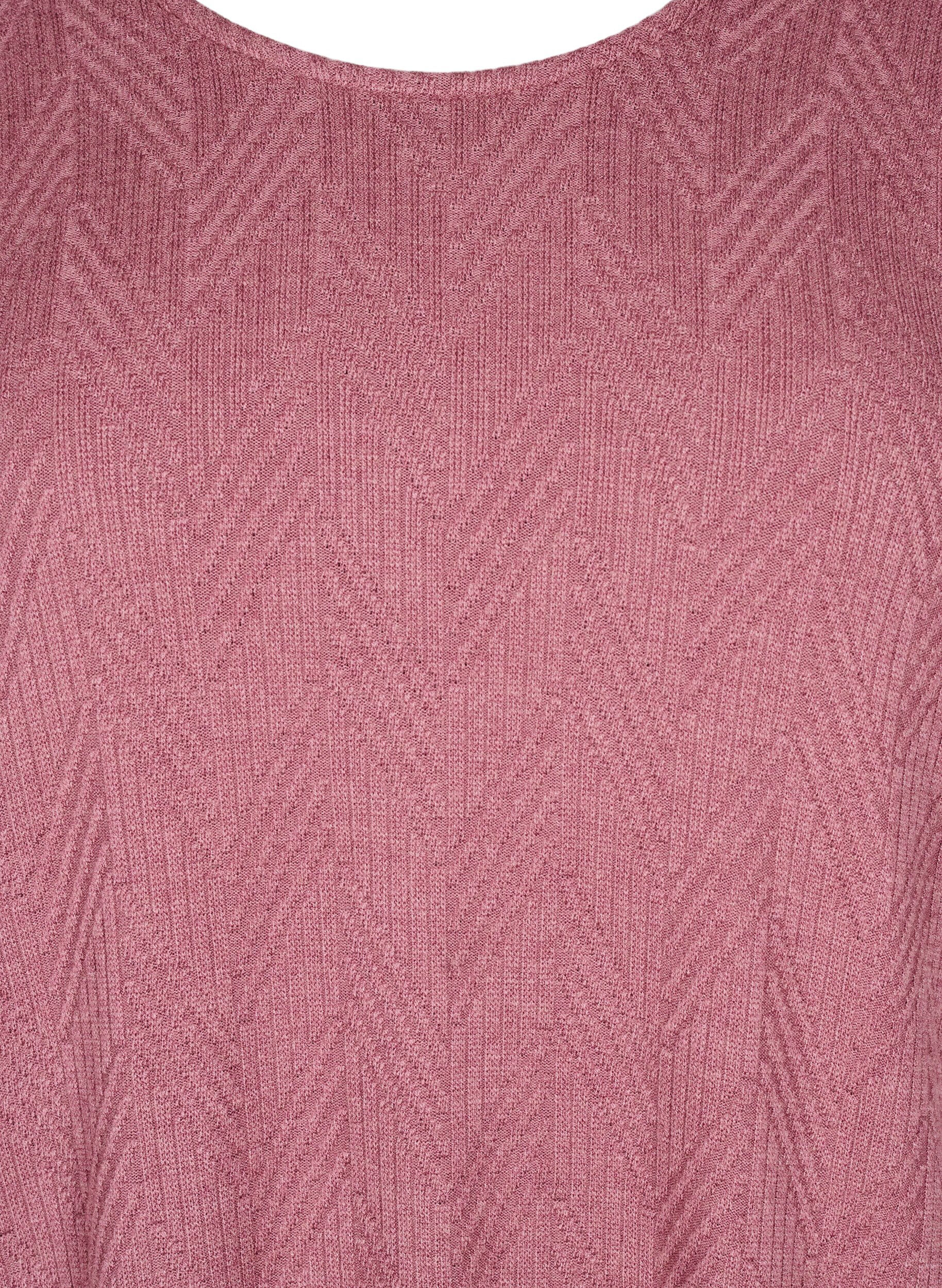 Zizzi M&ouml;nstrad blus med l&aring;nga &auml;rmar, Brun, Packshot image number 2