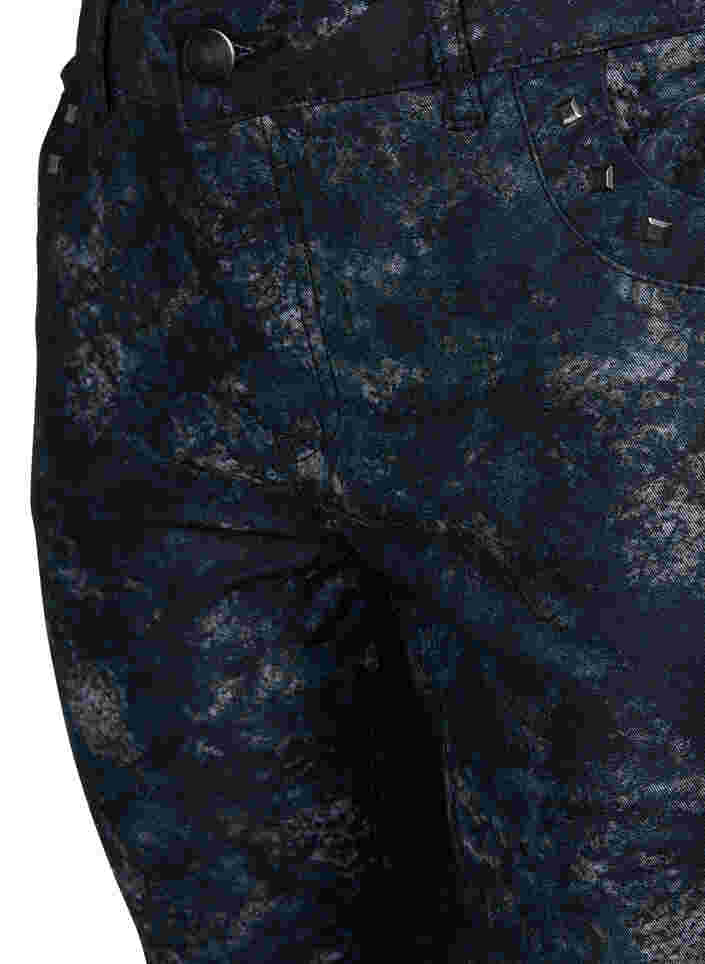 Mönstrade Emily jeans med nitar, Black AOP, Packshot image number 2