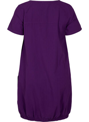 Kortärmad klänning i bomull, Violet Indigo, Packshot image number 1