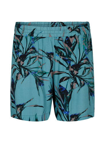 Löst sittande shorts i viskos, Sea Pine Leaf, Packshot image number 0