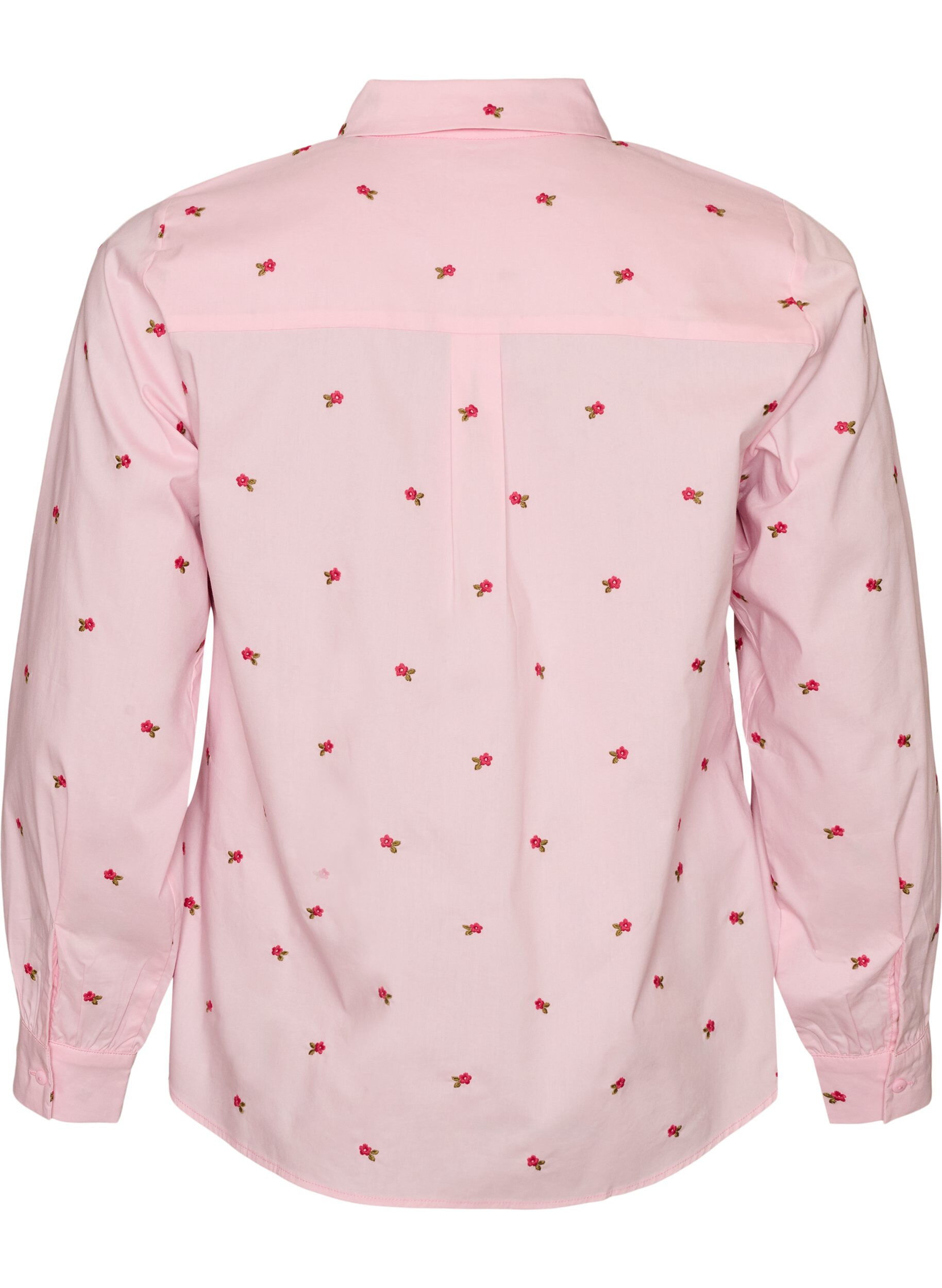 ZizziSkjorta med broderade blommor, Rosa, Packshot image number 1