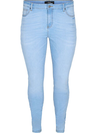 Amy jeans med hög midja och super slim passform, Light blue, Packshot image number 0