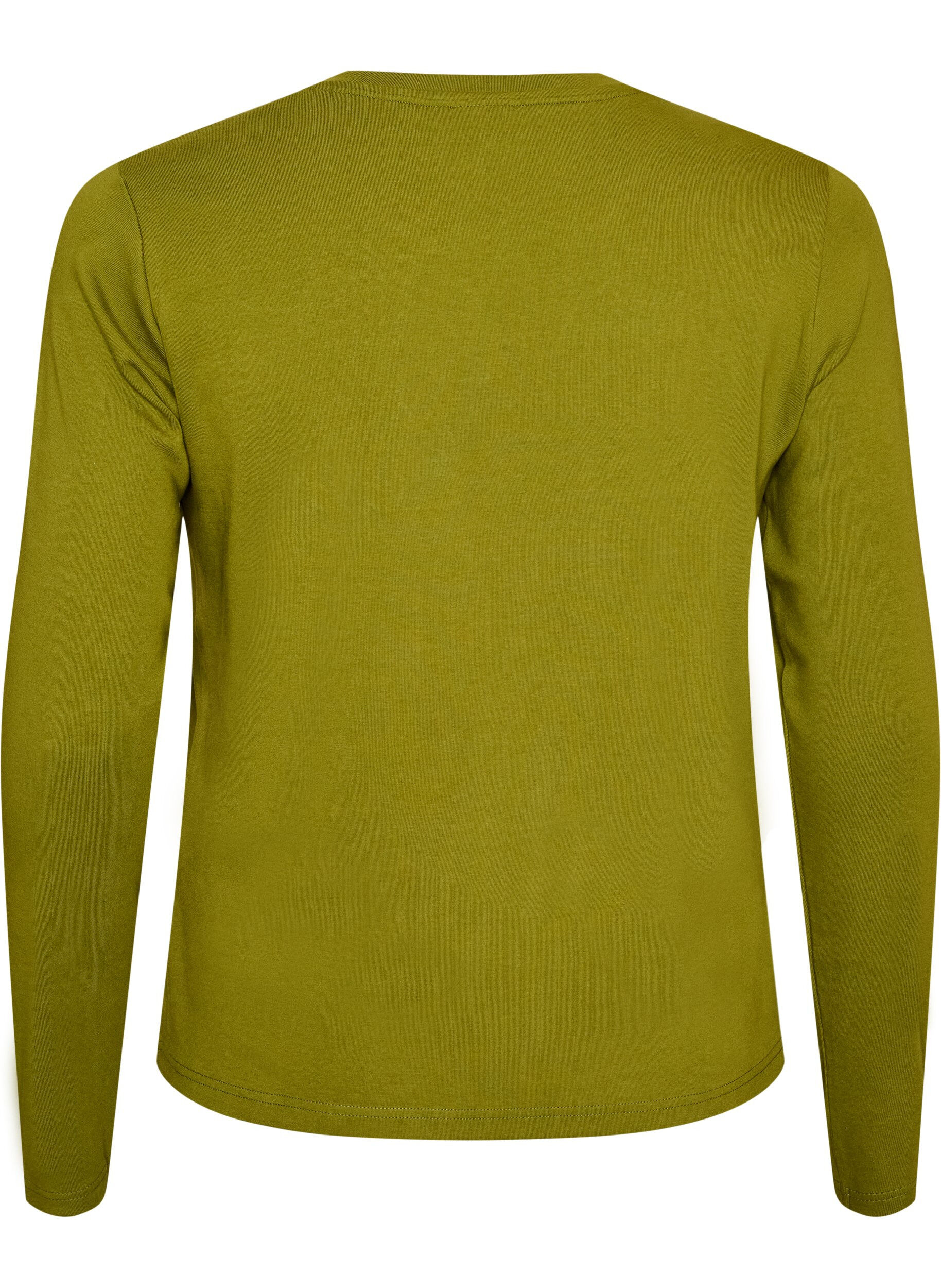 ZizziL&aring;ng&auml;rmad bas-T-shirt med rund hals, Gr&ouml;n, Packshot image number 1
