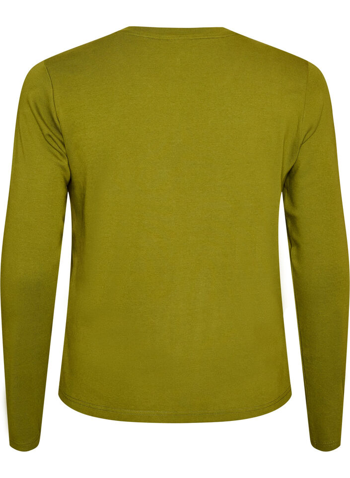 L&aring;ng&auml;rmad bas-T-shirt med rund hals, Gr&ouml;n, Packshot image number 1