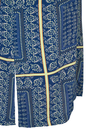 Lång mönstrad skjorta i viskos, Blue Patch AOP, Packshot image number 3