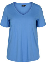T-shirt i ekologisk bomull med v-ringning, Ultramarine