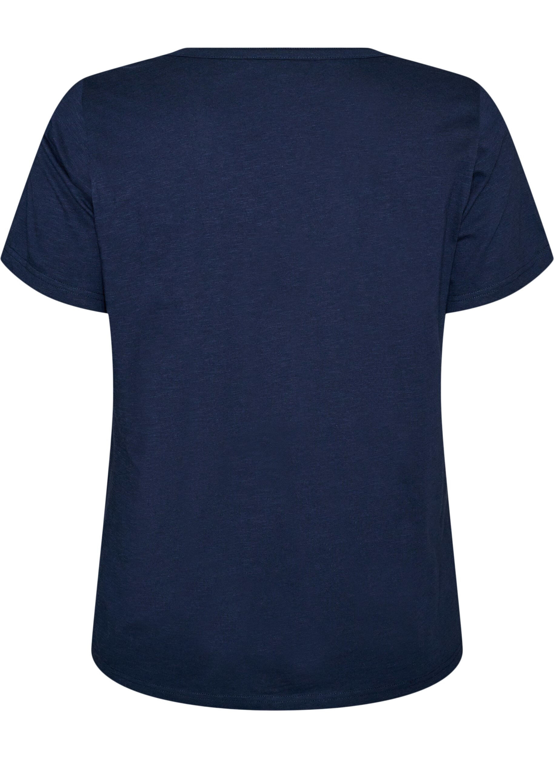 ZizziT-shirt med knappdetalj, Bl&aring;, Packshot image number 1